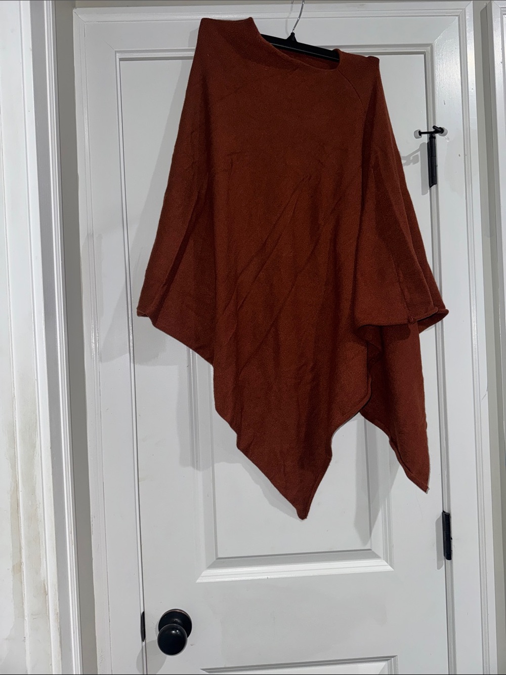 Rust Brown Women's Poncho Wrap - Classic Draped Style